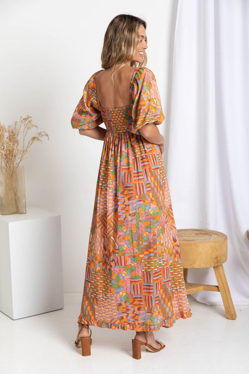 Frida Maxi Dress - Mosaic Print - Girl and the Sun - The Self Styler