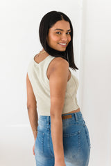 Carryse Knit Crop - Light Sage - The Self Styler