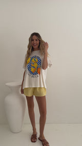 Saint Relaxed-Fit Graphic Tee - Blue Lemon Print