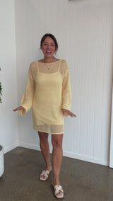 Cabo Crochet Mini Dress - Butter Yellow